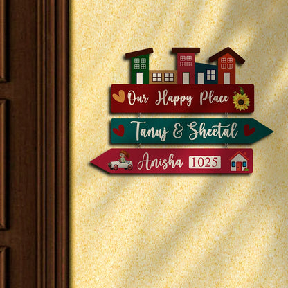 Family Name Plates for Home – Marathi Arrow-Sign Design - Sblossom