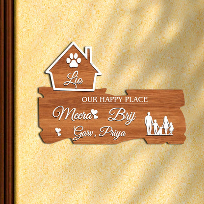 Family & Pet Name Plate – Dog Walk Cutout in 3D - Sblossom