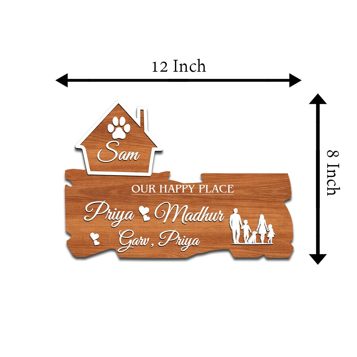Family & Pet Name Plate – Dog Walk Cutout in 3D - Sblossom