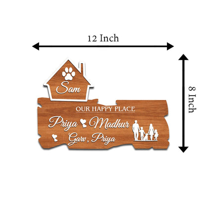 Family & Pet Name Plate – Dog Walk Cutout in 3D - Sblossom