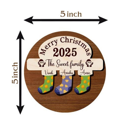 Family Stocking Ornament – Personalized Christmas Names - Sblossom