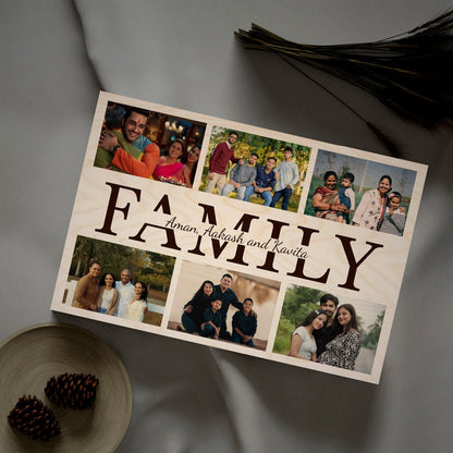 Family Wood Print – Personalized Photo Collage Panel - Sblossom