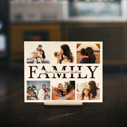 Family Wood Print – Personalized Photo Collage Panel - Sblossom