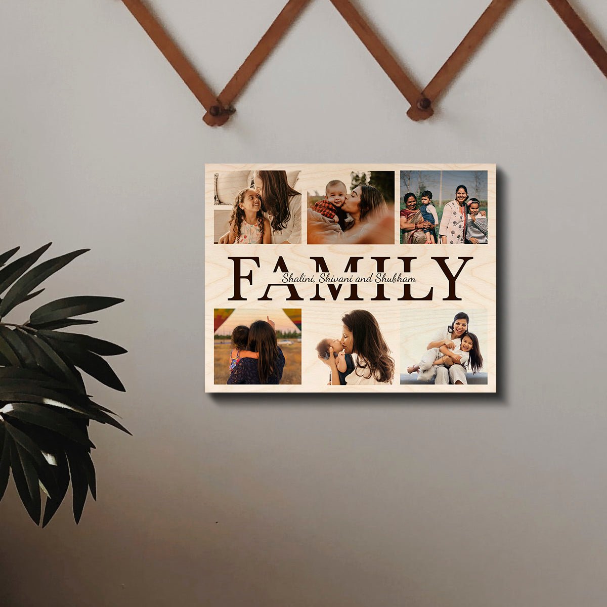 Family Wood Print – Personalized Photo Collage Panel - Sblossom