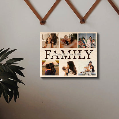 Family Wood Print – Personalized Photo Collage Panel - Sblossom