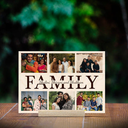 Family Wood Print – Personalized Photo Collage Panel - Sblossom
