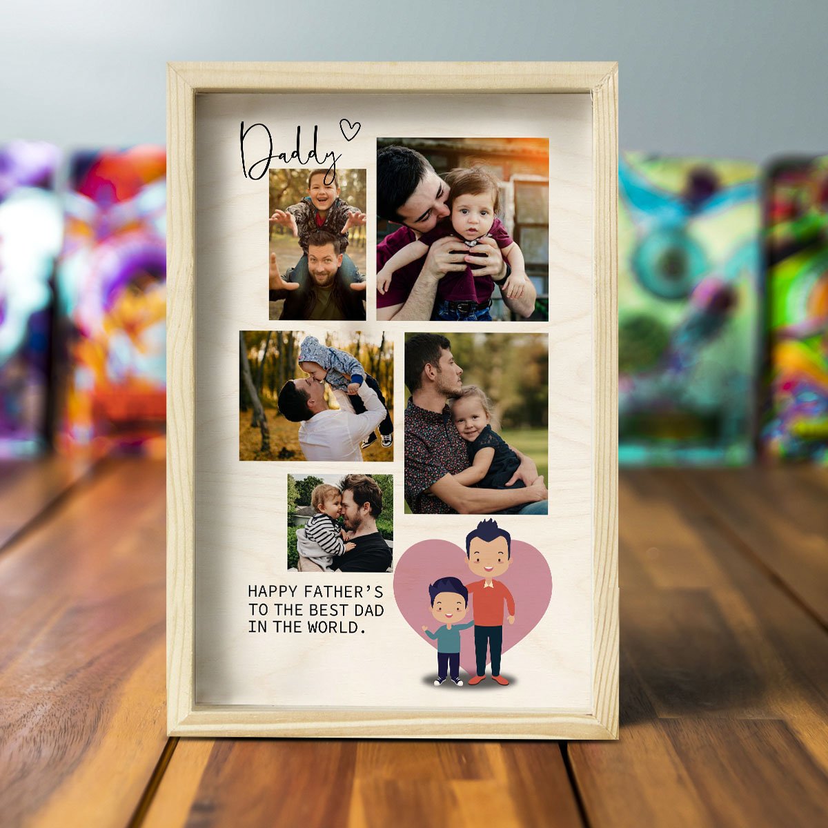 Father's Day Collage Frame – Personalized 3D Photos - Sblossom