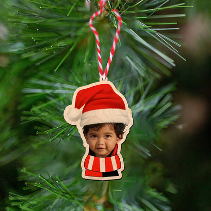 Festive Photo Ornament – Personalized Wood Christmas Design - Sblossom