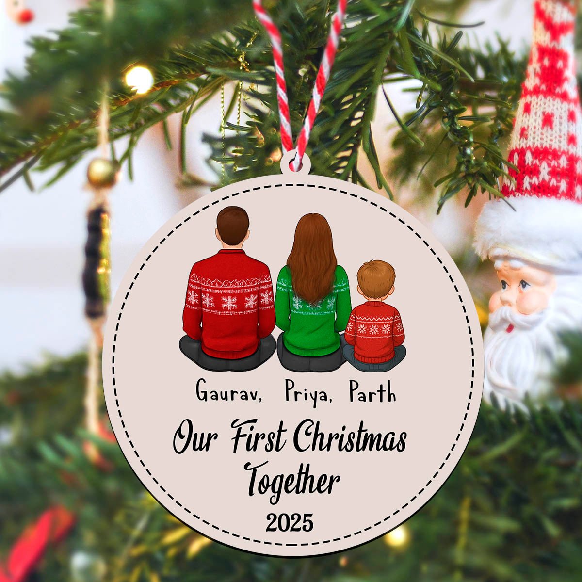 First Christmas Together Ornament – Personalized Names - Sblossom