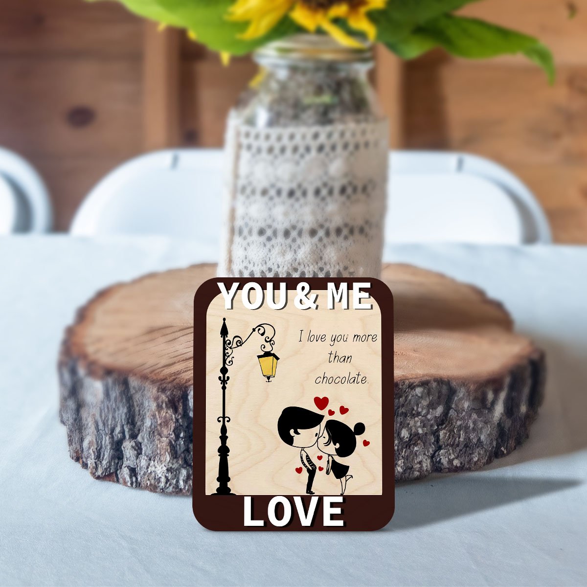 First Date Couple Fridge Magnet – Streetlamp Cartoon Wood - Sblossom