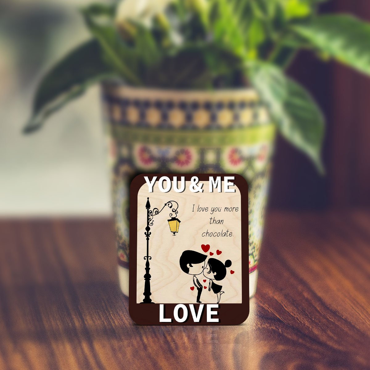 First Date Couple Fridge Magnet – Streetlamp Cartoon Wood - Sblossom