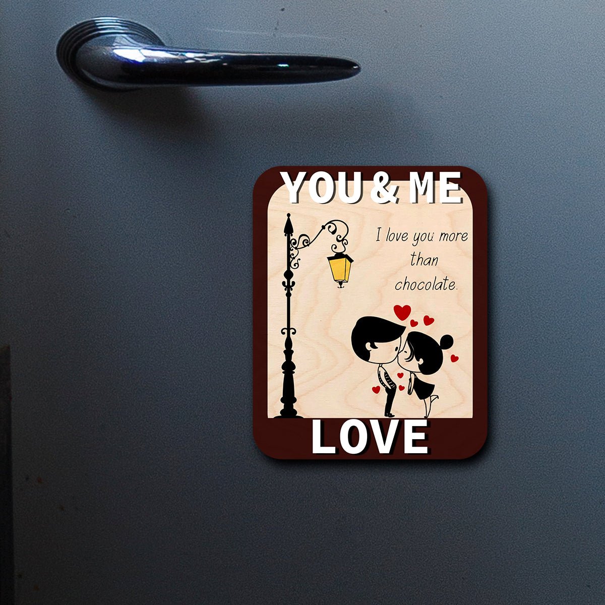 First Date Couple Fridge Magnet – Streetlamp Cartoon Wood - Sblossom