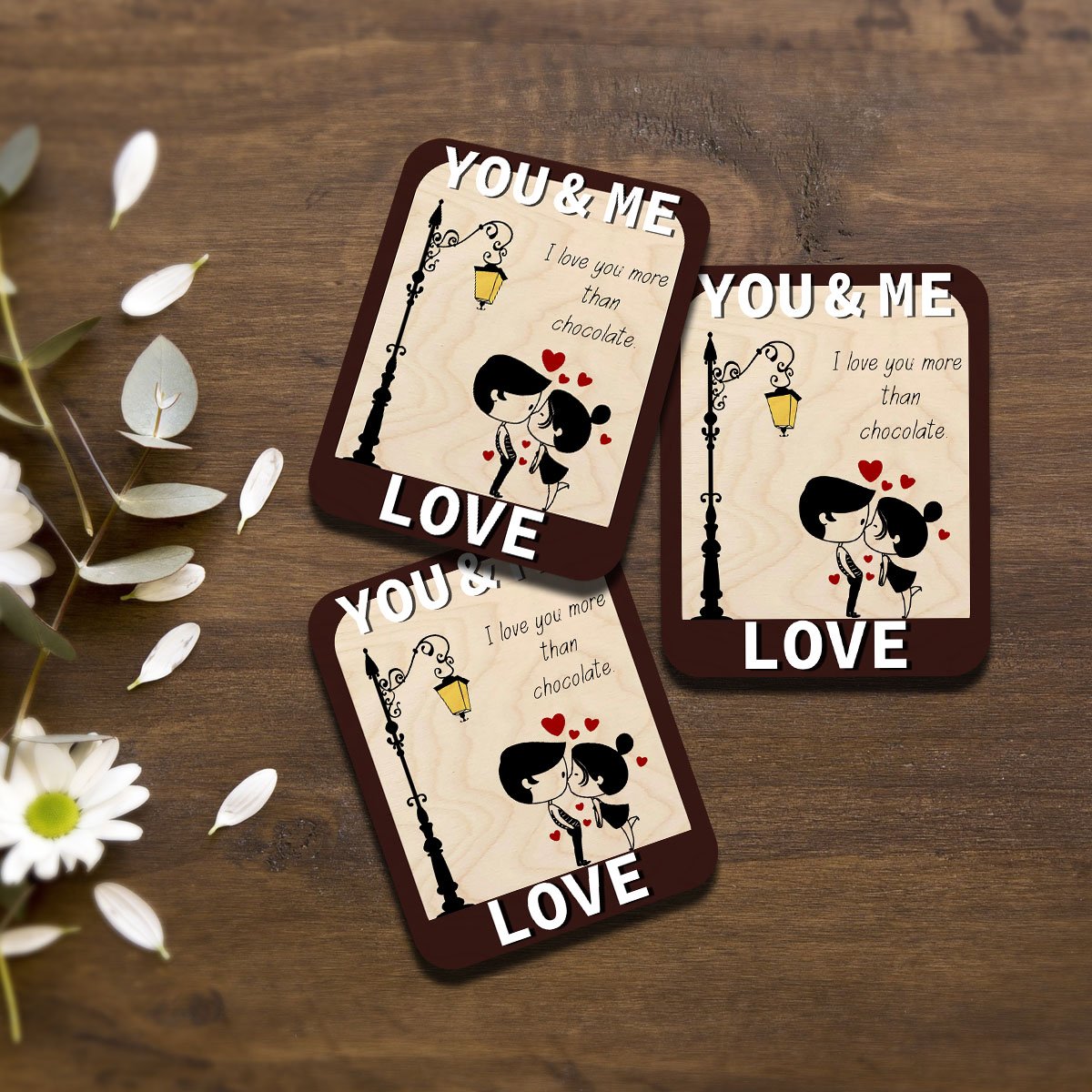 First Date Couple Fridge Magnet – Streetlamp Cartoon Wood - Sblossom