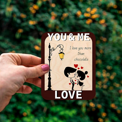 First Date Couple Fridge Magnet – Streetlamp Cartoon Wood - Sblossom