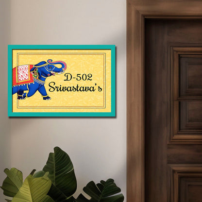Flat Name Plate – Festive Elephant for Entrance Door - Sblossom