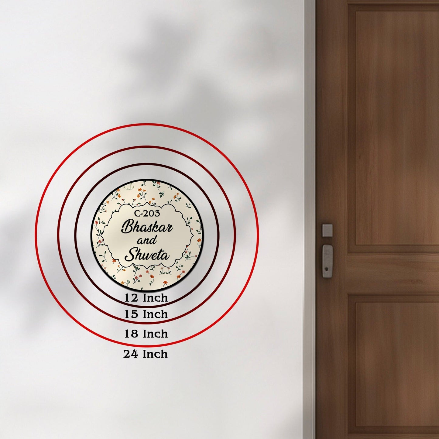 Floral Door Name Plate – Cream Cottage Print in 3D - Sblossom
