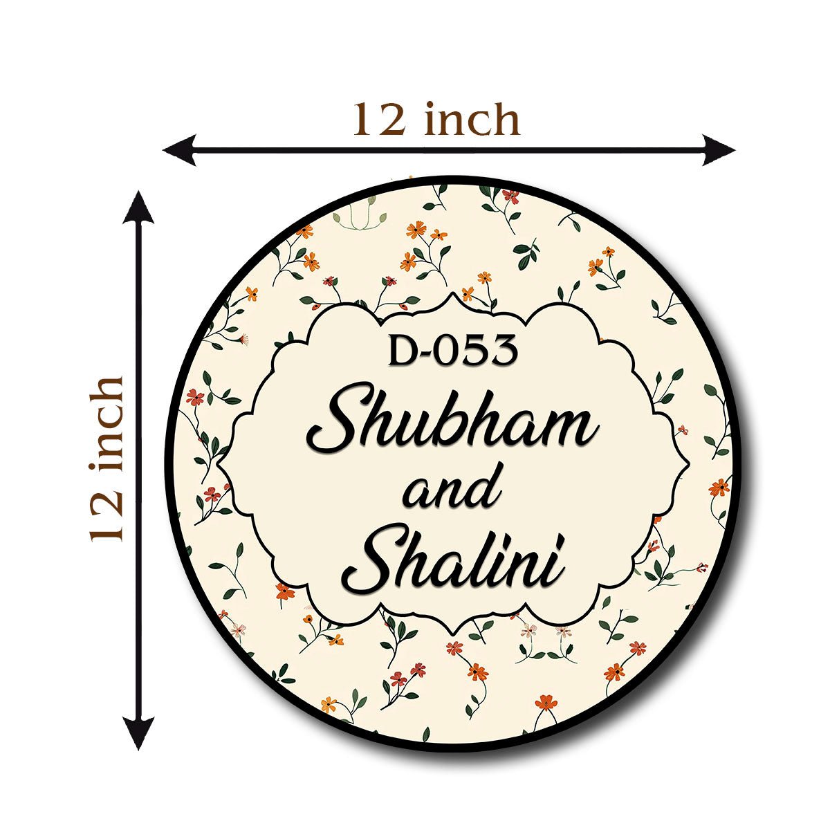 Floral Door Name Plate – Cream Cottage Print in 3D - Sblossom
