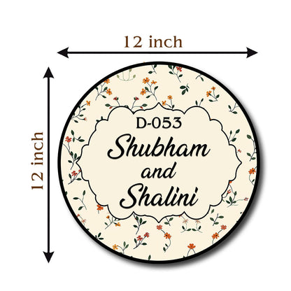 Floral Door Name Plate – Cream Cottage Print in 3D - Sblossom