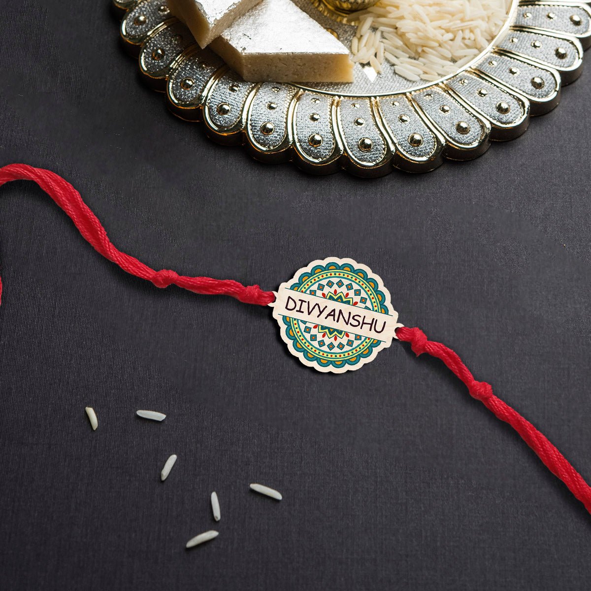 Floral Name Rakhi – Colourful Designer for Brother - Sblossom