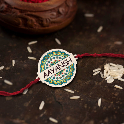 Floral Name Rakhi – Colourful Designer for Brother - Sblossom