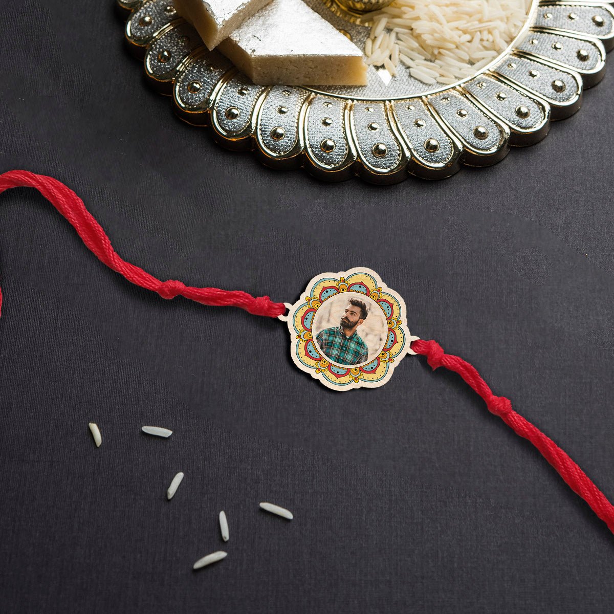 Floral Photo Rakhi – Colourful Custom Photo for Brother - Sblossom