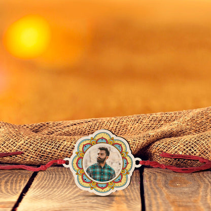 Floral Photo Rakhi – Colourful Custom Photo for Brother - Sblossom