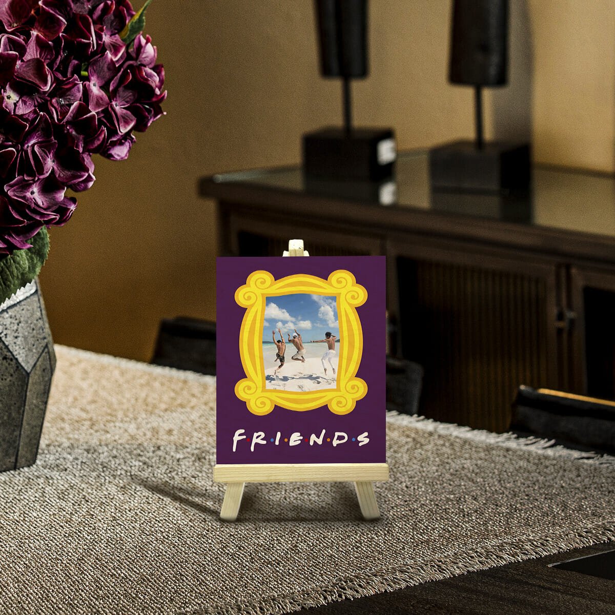 Friends Wood Print with Stand – Personalized Group Photo - Sblossom