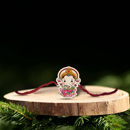 Ganesha Kids Rakhi Set – Wooden Cute Design for Brother - Sblossom