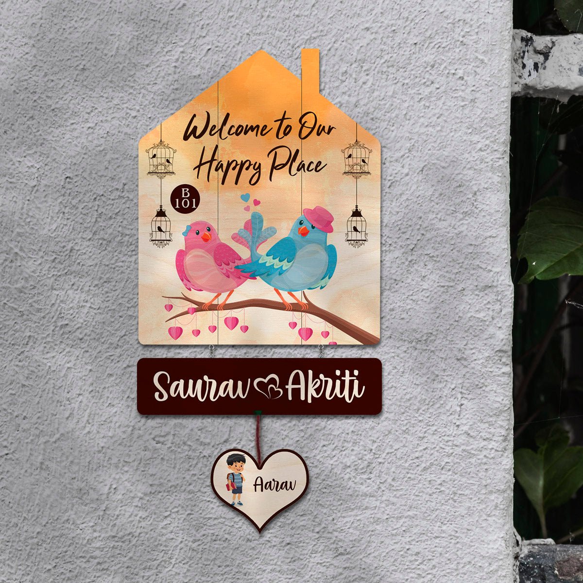 Gate Name Plate Design – Lovebird Hut for Front Door - Sblossom