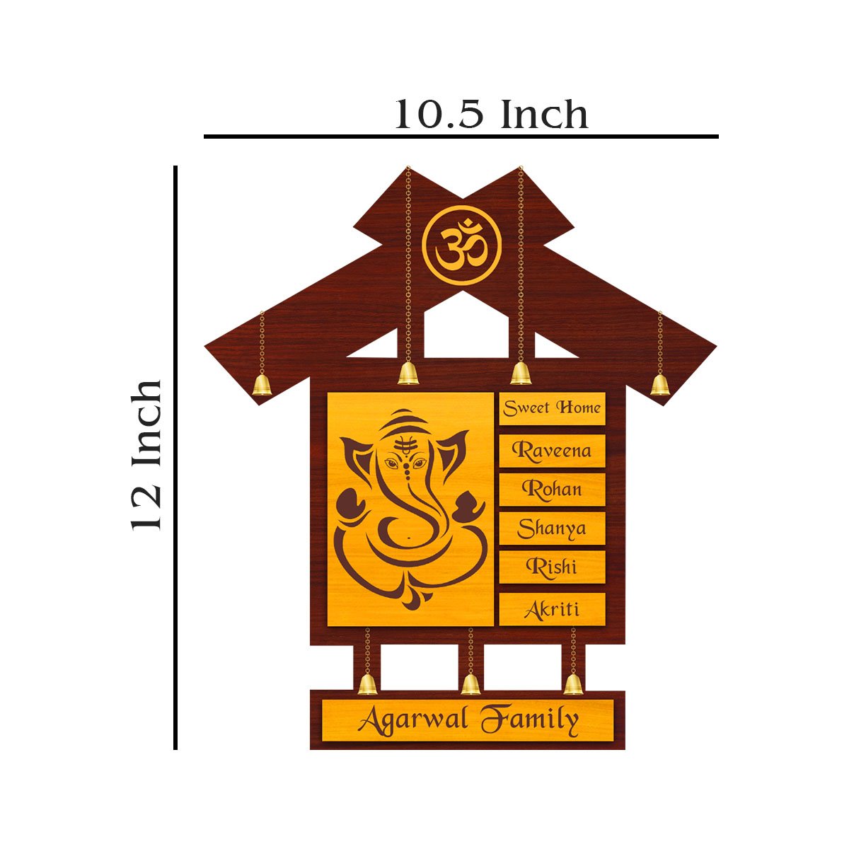 God Name Plate – Lord Ganesha Saffron Family Board - Sblossom