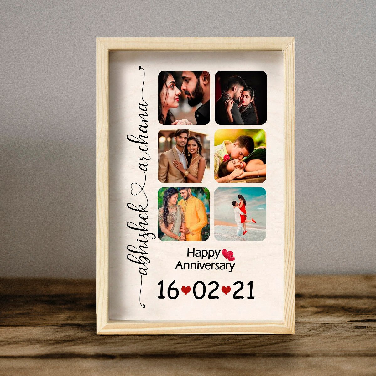 Golden Moments Wooden Frame – Photo Collage in 3D - Sblossom