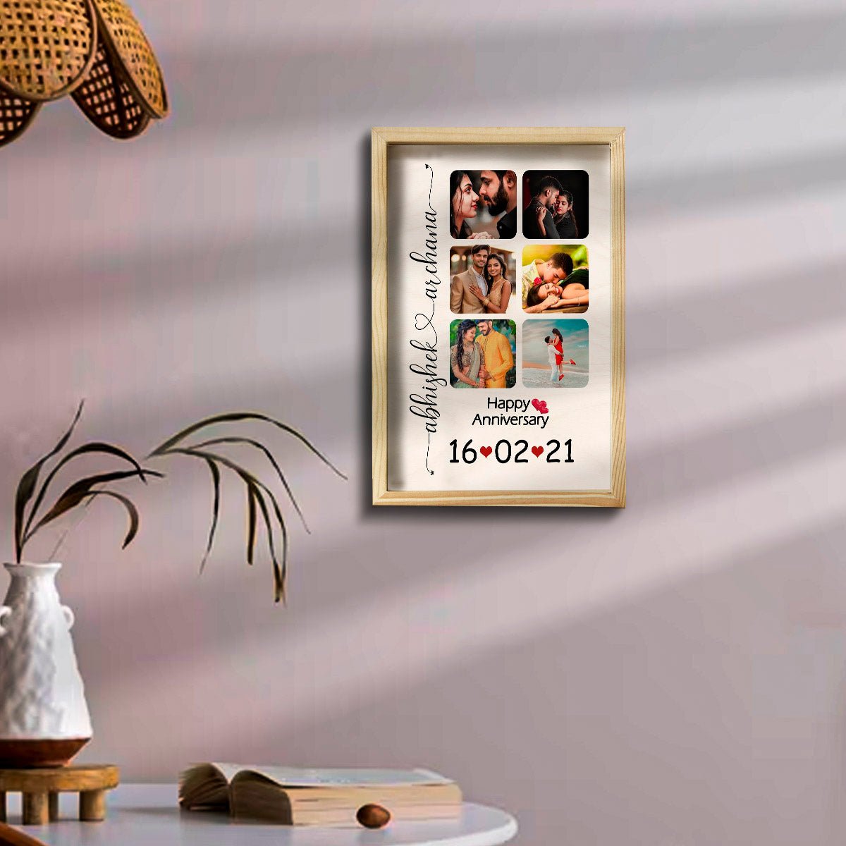 Golden Moments Wooden Frame – Photo Collage in 3D - Sblossom