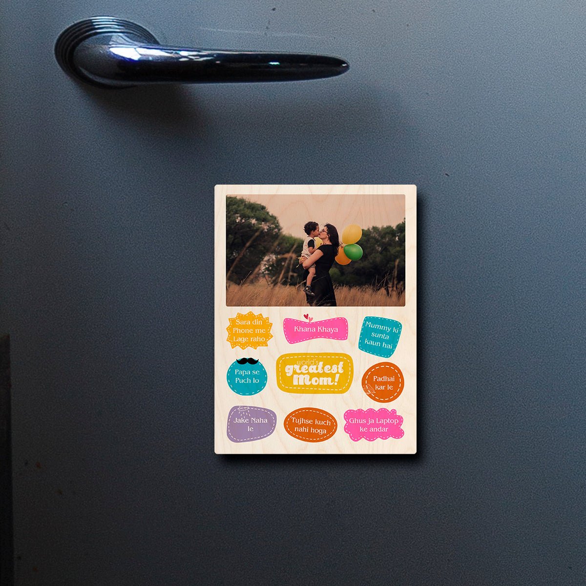 Greatest Mom Fridge Magnet – Chat Bubble Wood Design - Sblossom