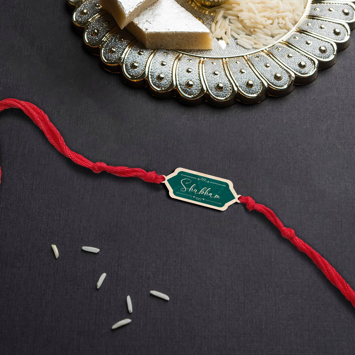 Handcrafted Name Rakhi – Slim Wooden Custom for Brother - Sblossom