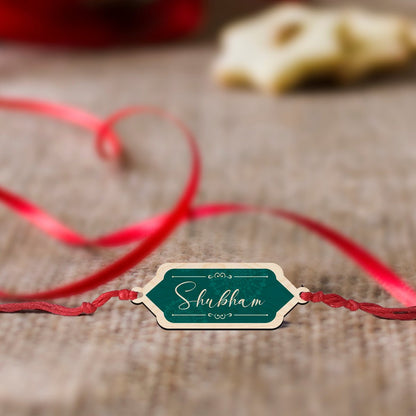 Handcrafted Name Rakhi – Slim Wooden Custom for Brother - Sblossom