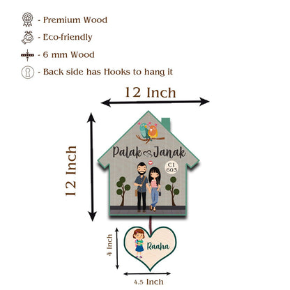 Hanging Name Board – Heart Shape for Home Door - Sblossom