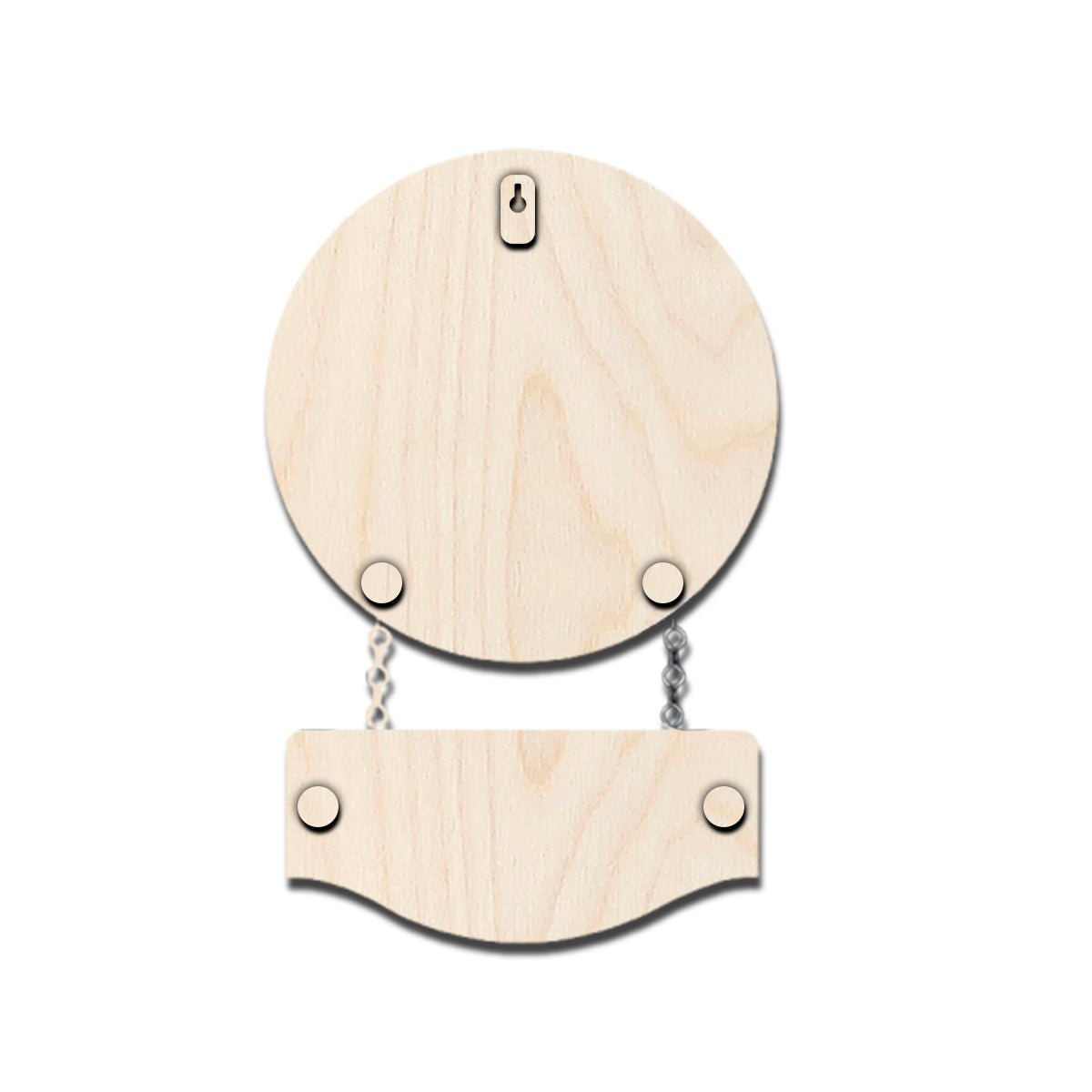 Hanging Wooden Name Plate – Caricature Couple Round - Sblossom