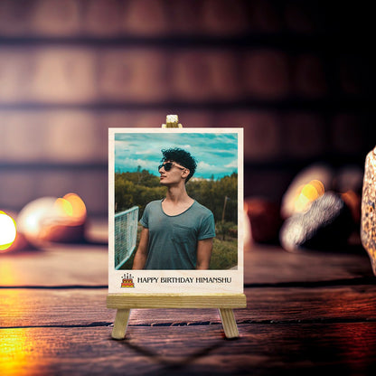 Happy Birthday Wood Print with Stand – Personalized Photo - Sblossom
