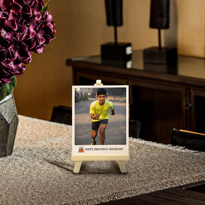 Happy Birthday Wood Print with Stand – Personalized Photo - Sblossom