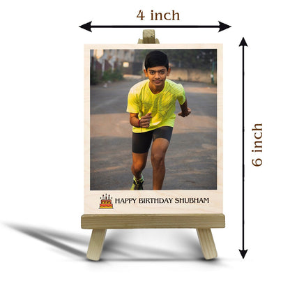 Happy Birthday Wood Print with Stand – Personalized Photo - Sblossom