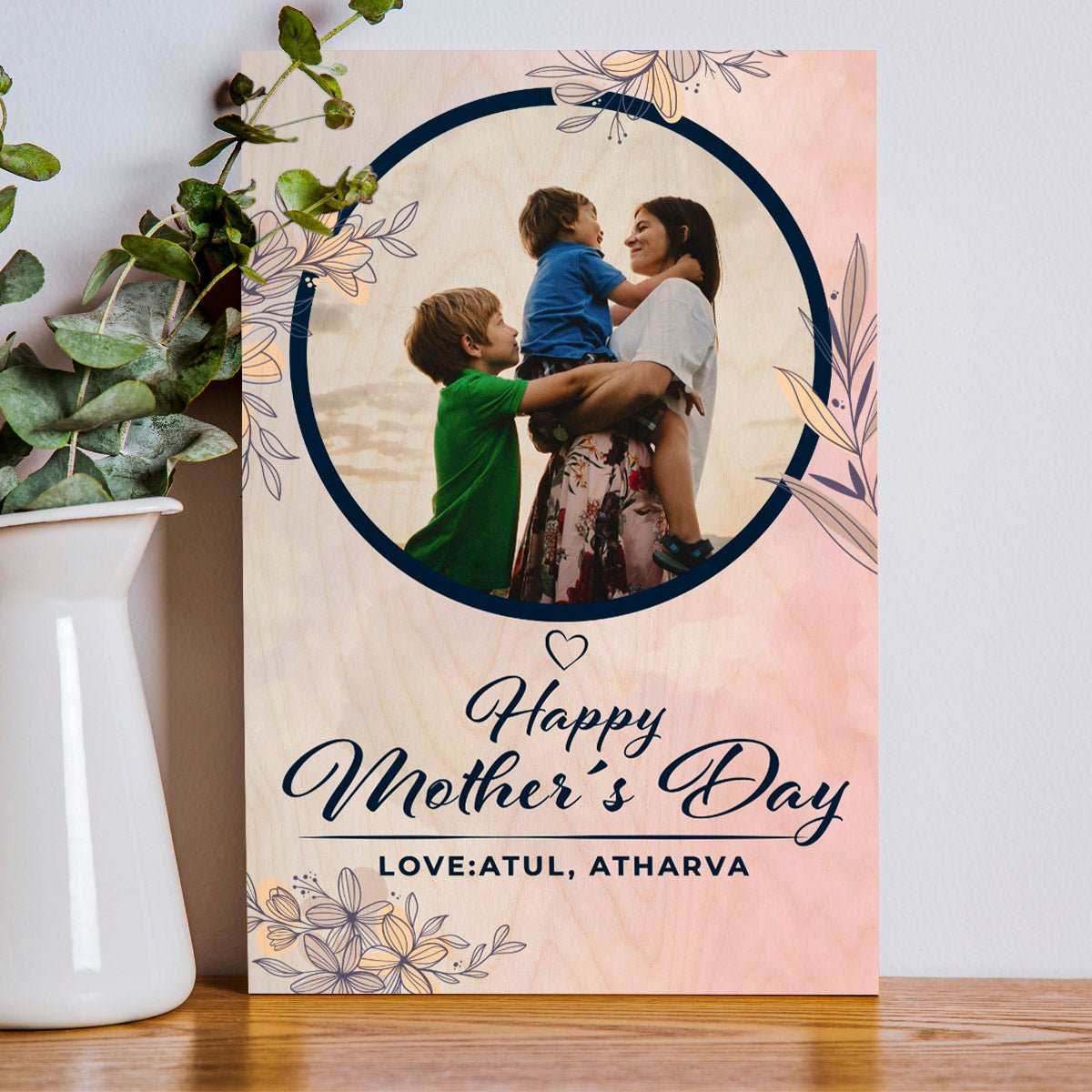 Happy Mom Wood Print – Personalized Photo for Mother's Day - Sblossom
