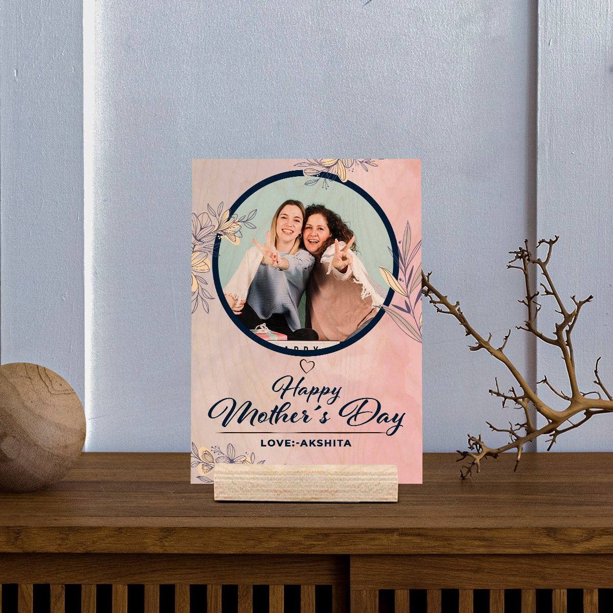 Happy Mom Wood Print – Personalized Photo for Mother's Day - Sblossom
