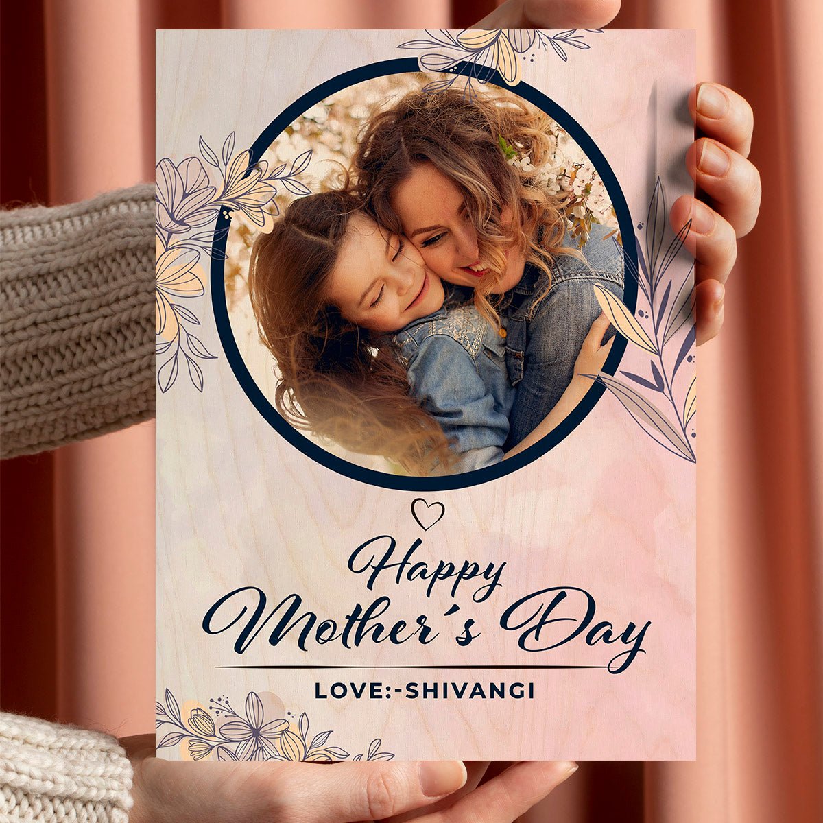 Happy Mom Wood Print – Personalized Photo for Mother's Day - Sblossom