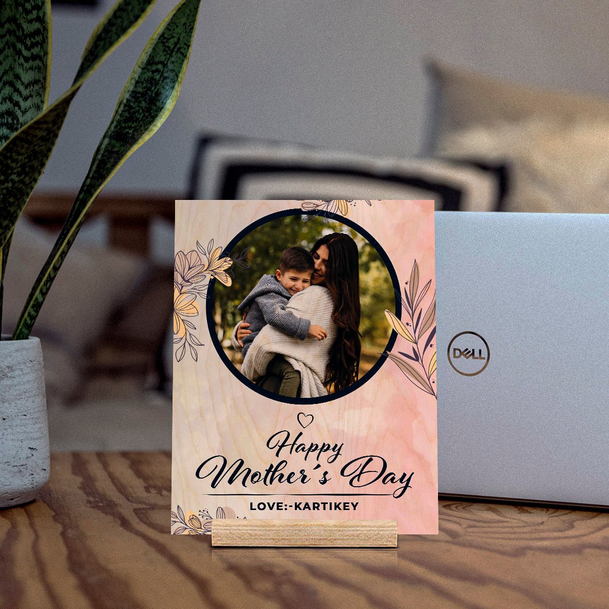 Happy Mom Wood Print – Personalized Photo for Mother's Day - Sblossom