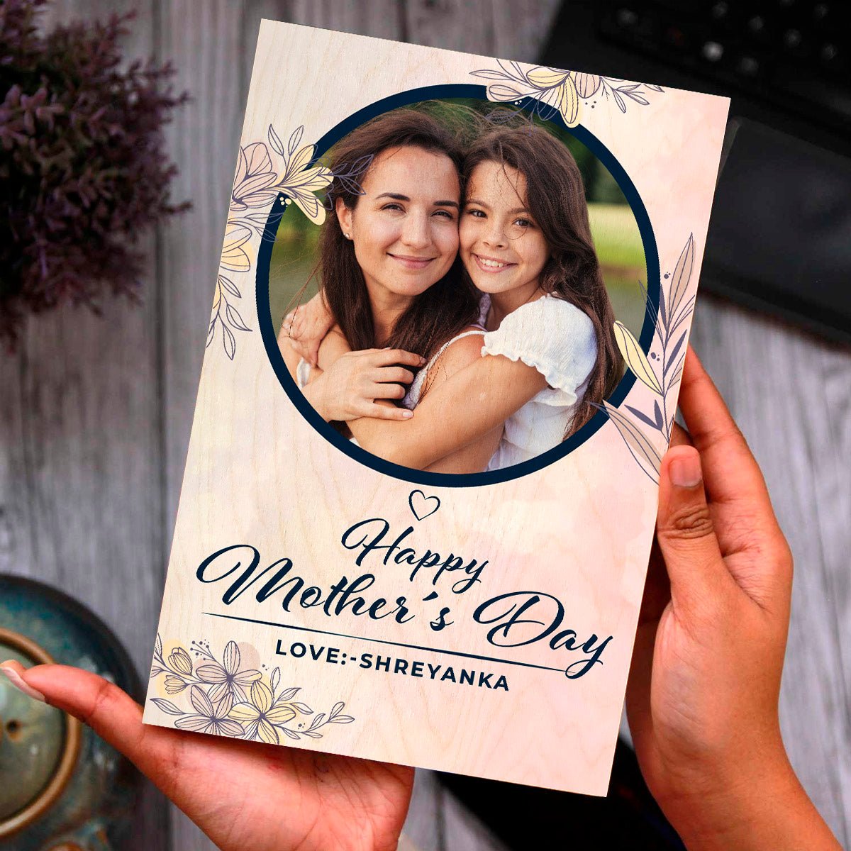 Happy Mom Wood Print – Personalized Photo for Mother's Day - Sblossom