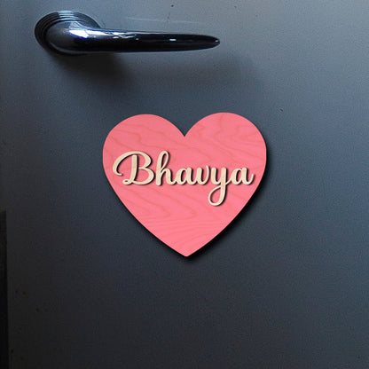Heart Cutout Name Magnet – 3D Personalized Print Wood - Sblossom