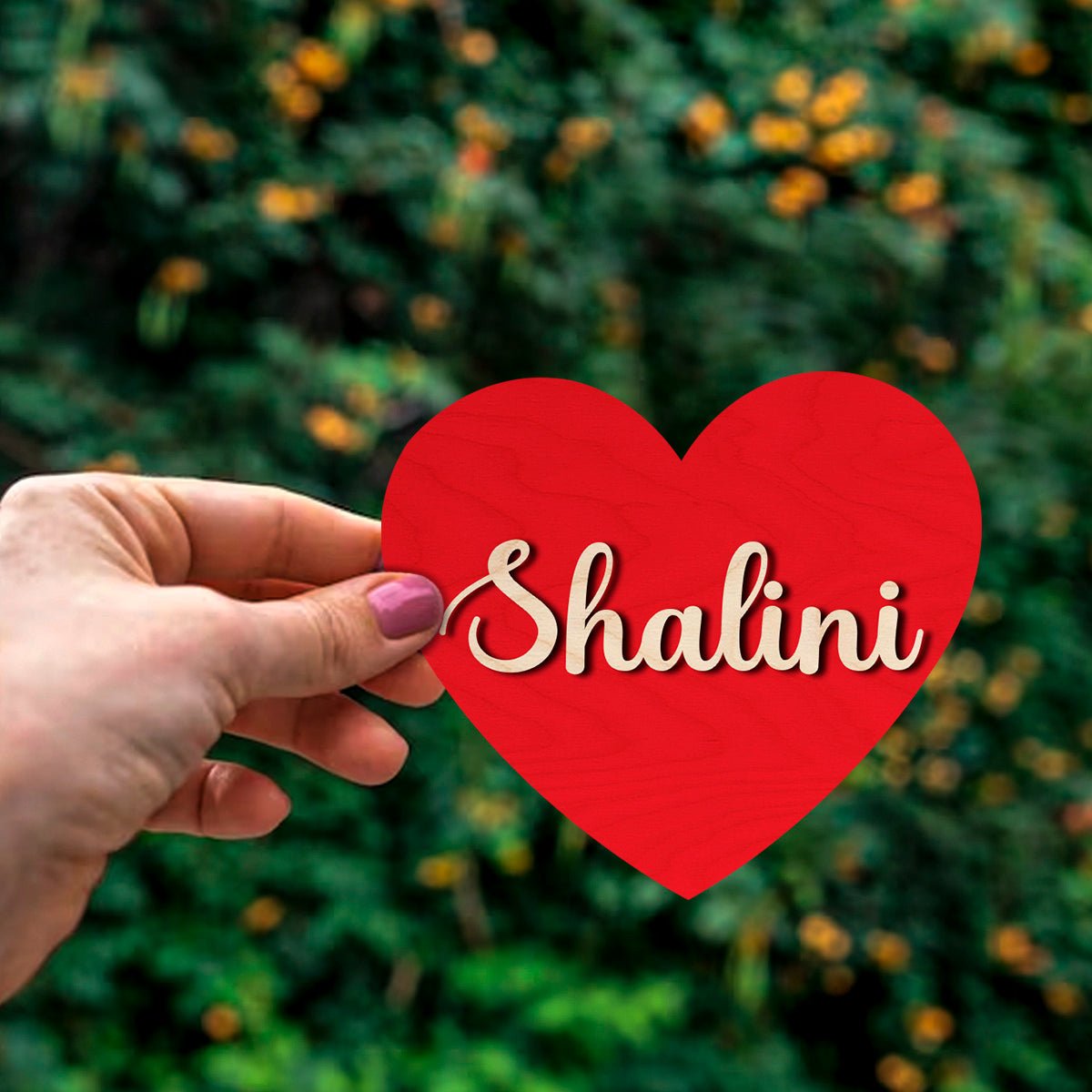 Heart Cutout Name Magnet – 3D Personalized Print Wood - Sblossom