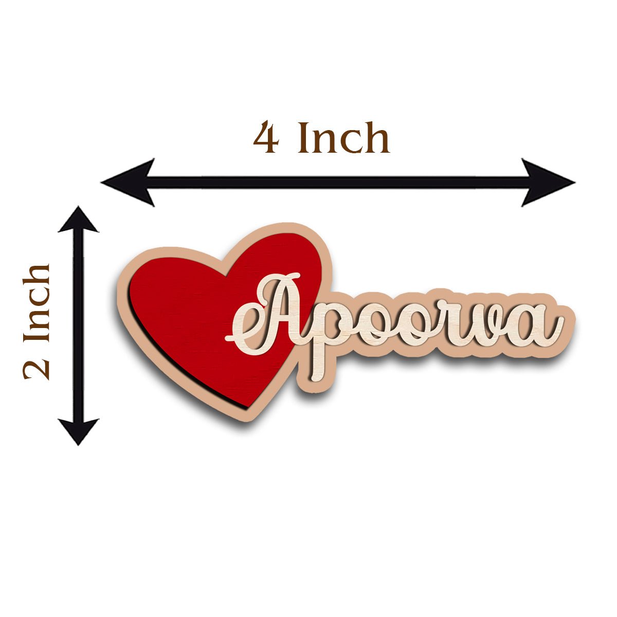 Heart Name Fridge Magnet – 3D Cutout Custom Design - Sblossom