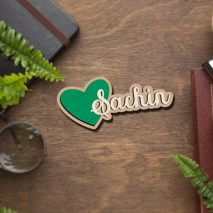 Heart Name Fridge Magnet – 3D Cutout Custom Design - Sblossom