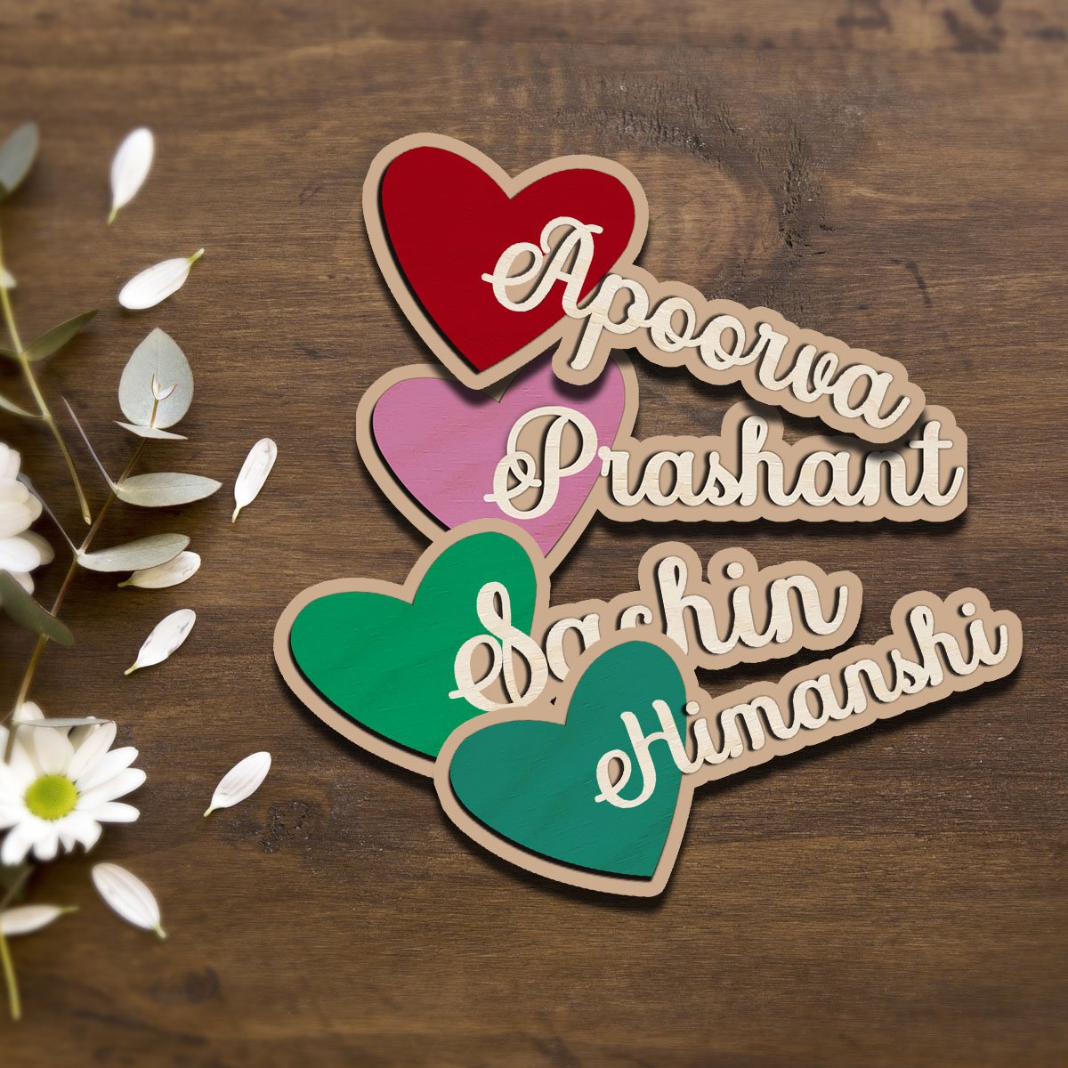 Heart Name Fridge Magnet – 3D Cutout Custom Design - Sblossom